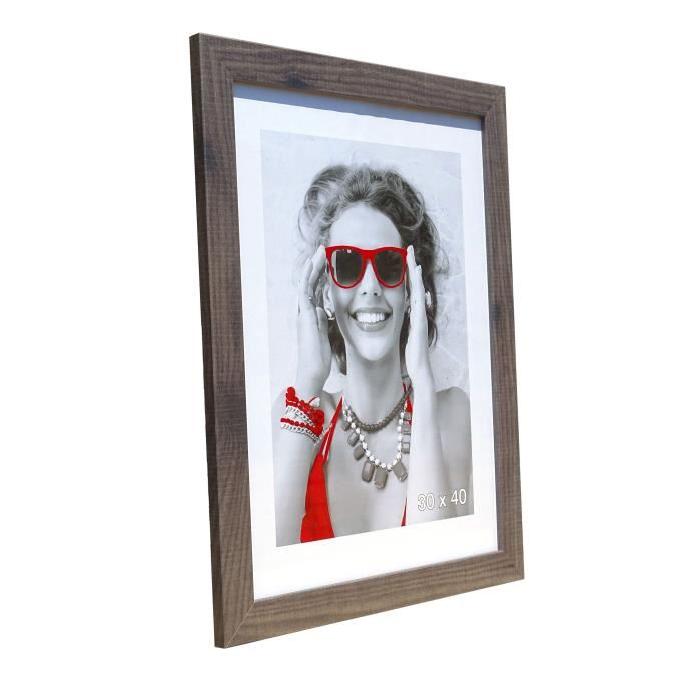 Cadre photo  -  Lisbonne - 30x40 - Gris anthracite moulure - 30x12mm