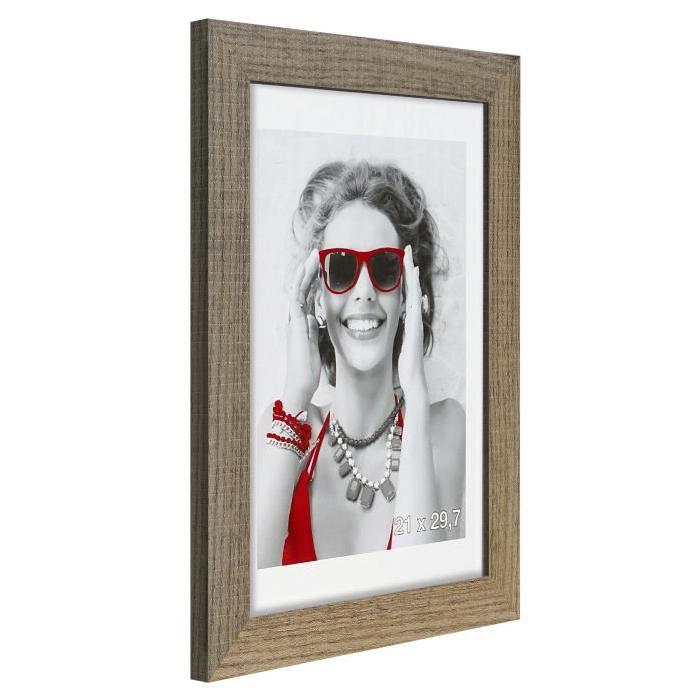 Cadre photo  -  Lisbonne -  21x29,7 - Gris marron moulure - 30x12mm