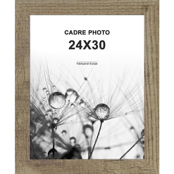 Cadre photo  -  Lisbonne -  24x30 ma- Gris marron moulure - 30x12mm