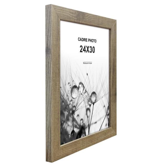 Cadre photo  -  Lisbonne -  24x30 ma- Gris marron moulure - 30x12mm