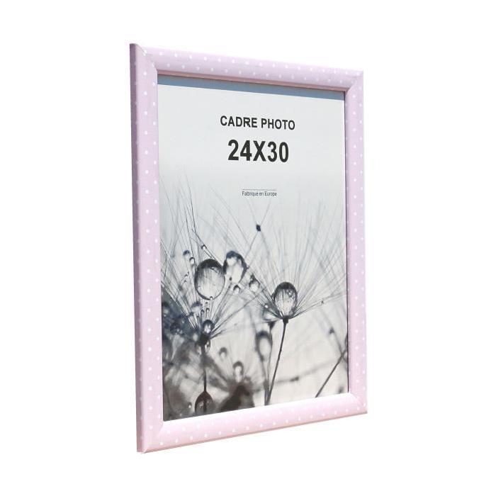 Cadre photo  -  Kids  -  24x30 - Rose pois moulure - 22x12mm