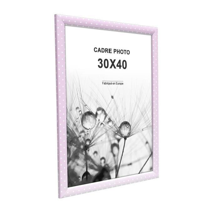 Cadre photo  -  Kids  - 30x40 - Rose pois moulure - 22x12mm