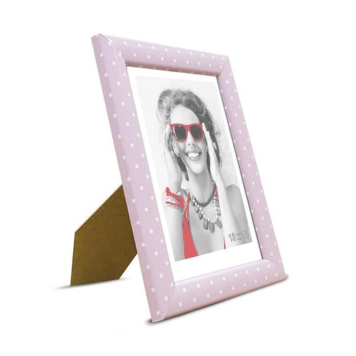 KID Cadre photo a pois 13x18 cm rose et blanc