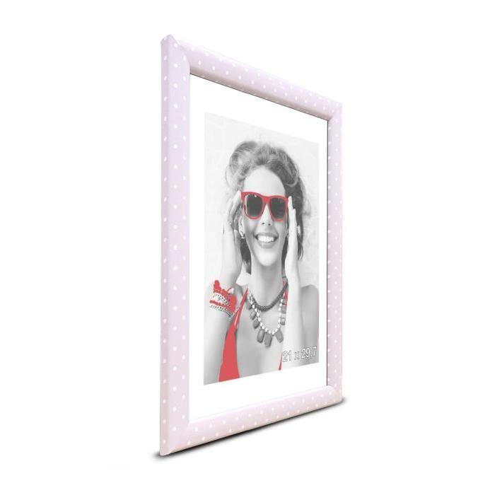 KID Cadre photo a pois 21x29,7 cm rose et blanc