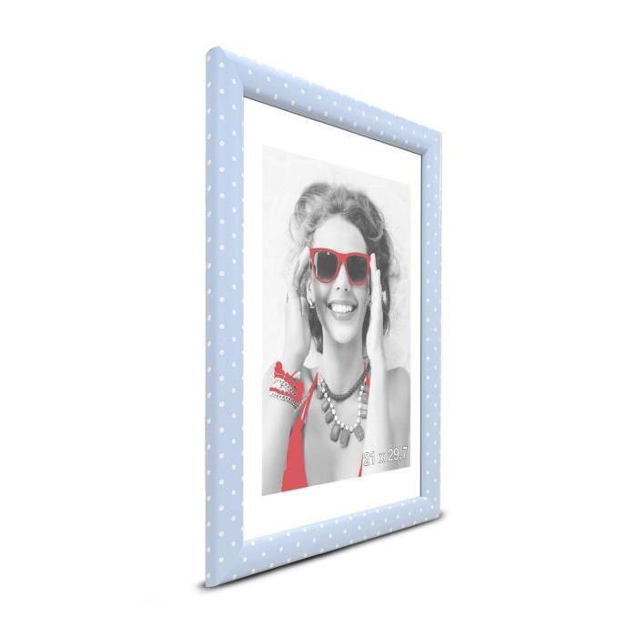 KID Cadre photo a pois 21x29,7 cm bleu et blanc