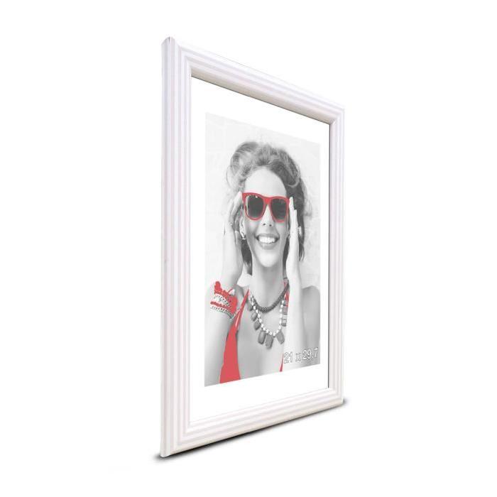 KID Cadre photo a rayures 21x29,7 cm rose et blanc