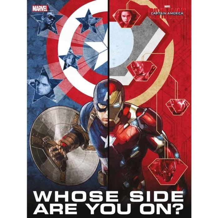 WTT MARVEL Poster Verre Trempé - Civil War - Whose Side Are You On 30x40cm