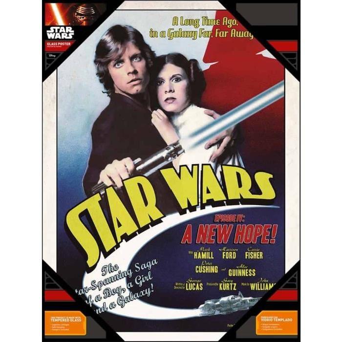 WTT STAR WARS affiche Luke And Leia 30 x 40 cm Verre Multicolore