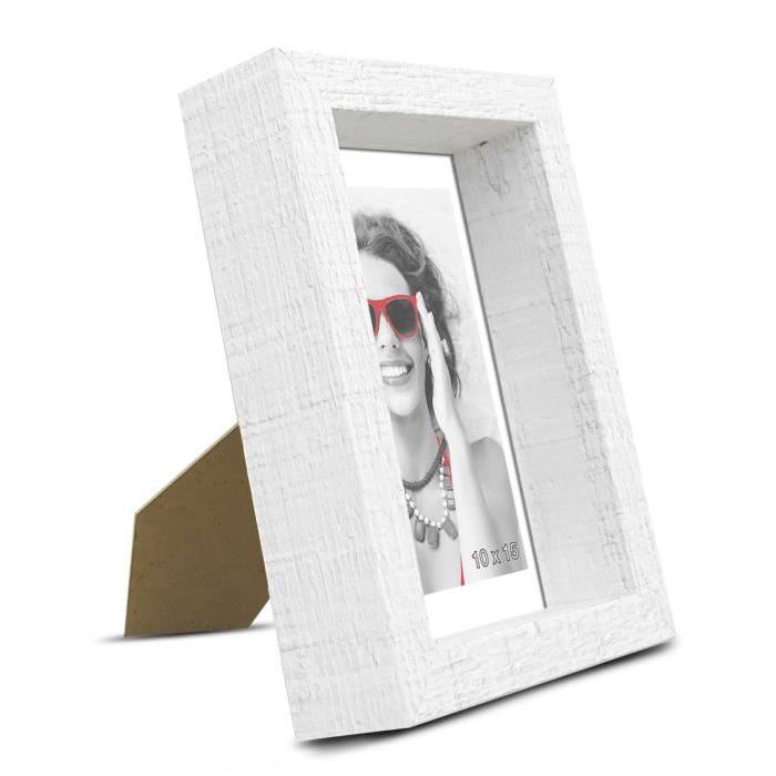 SCALLA Cadre photo moulure coffre 10x15 cm blanc