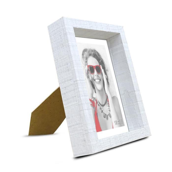 SCALLA Cadre photo moulure coffre 13x18 cm blanc