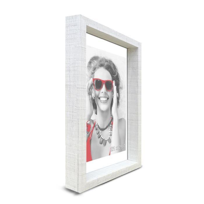 SCALLA Cadre photo moulure coffre 21x29,7 cm blanc