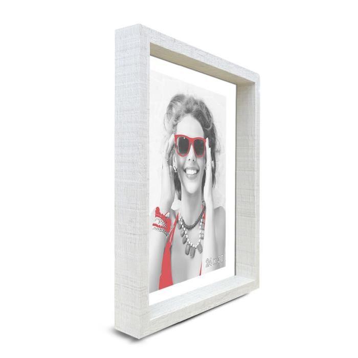 SCALLA Cadre photo moulure coffre 24x30 cm blanc