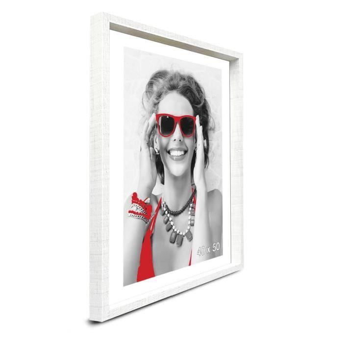 SCALLA Cadre photo moulure coffre 40x50 cm blanc