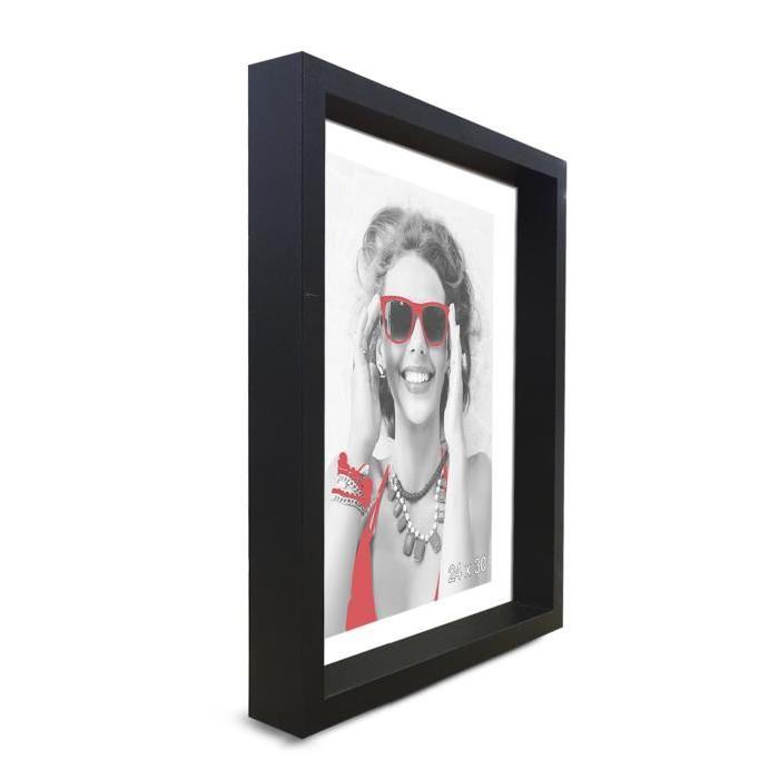 SCALLA Cadre photo moulure coffre 24x30 cm noir mat