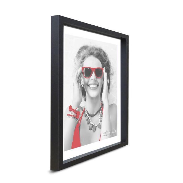 SCALLA Cadre photo moulure coffre 30x40 cm noir mat