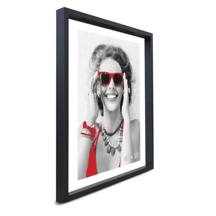 SCALLA Cadre photo moulure coffre 40x50 cm noir mat