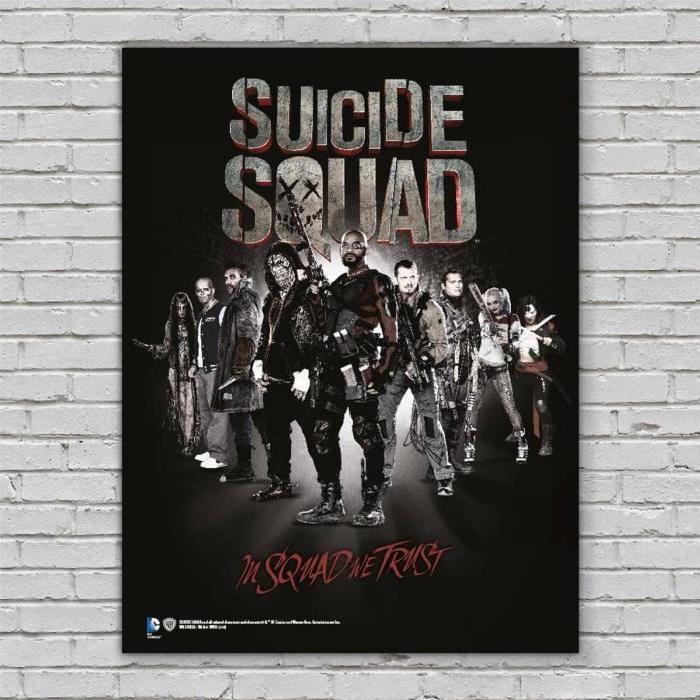 WTT SUICIDE SQUAD Poster en verre In Squad We Trust - 30x40 cm