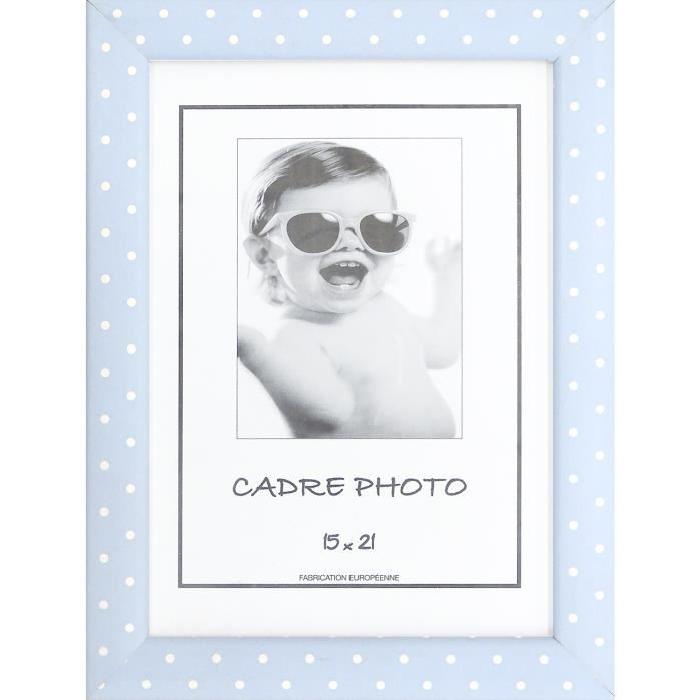 KID Cadre photo a pois 15x21 cm bleu et blanc