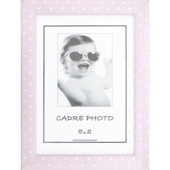 KID Cadre photo a pois 15x21 cm rose et blanc