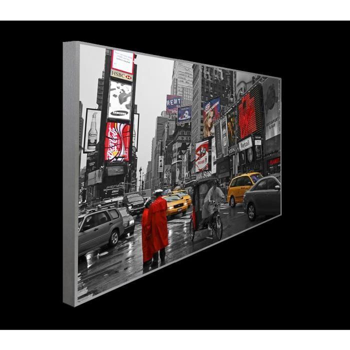 NYC Tableau déco 70x100 cm noir et rouge