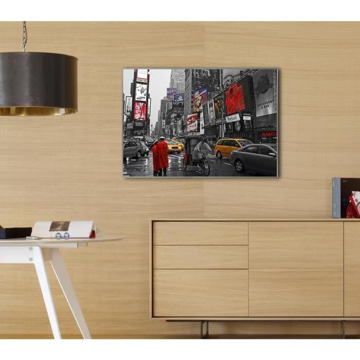 NYC Tableau déco 70x100 cm noir et rouge