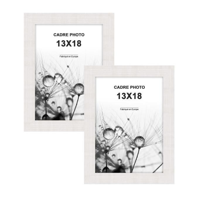 DAVNA Lot de 2 cadres photos 13x18 cm Blanc