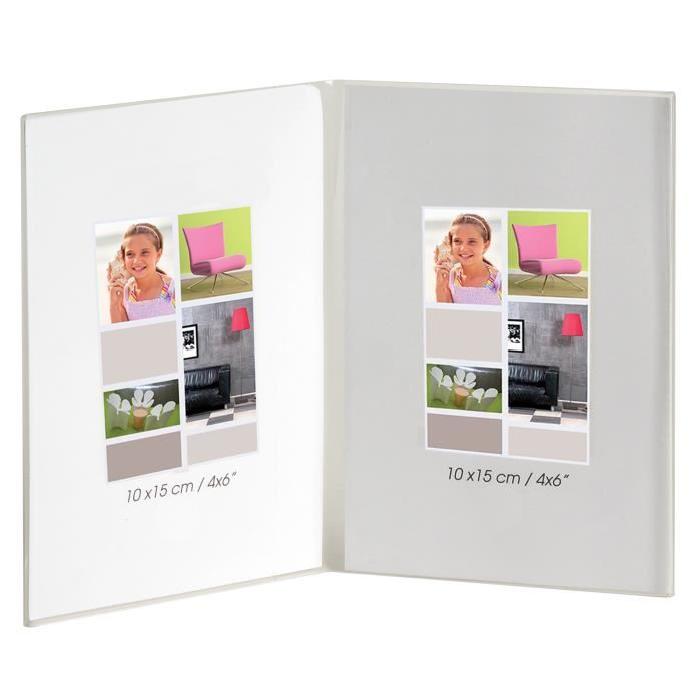 IMAGINE Cadre photo double cristal Bob 10x15 cm