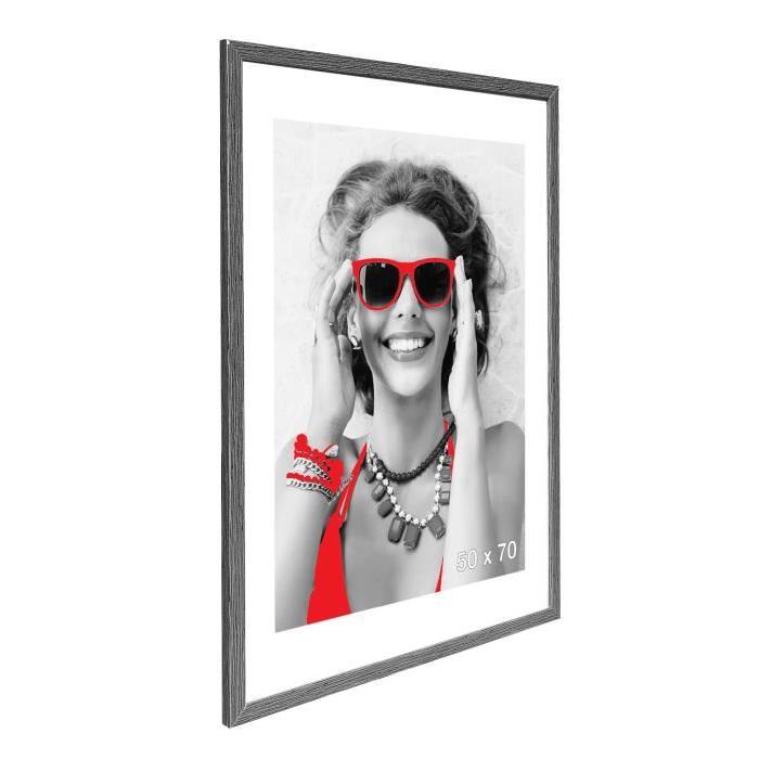 Cadre photo Berlin - 50x70 - Argent - Moulure 20x12mm