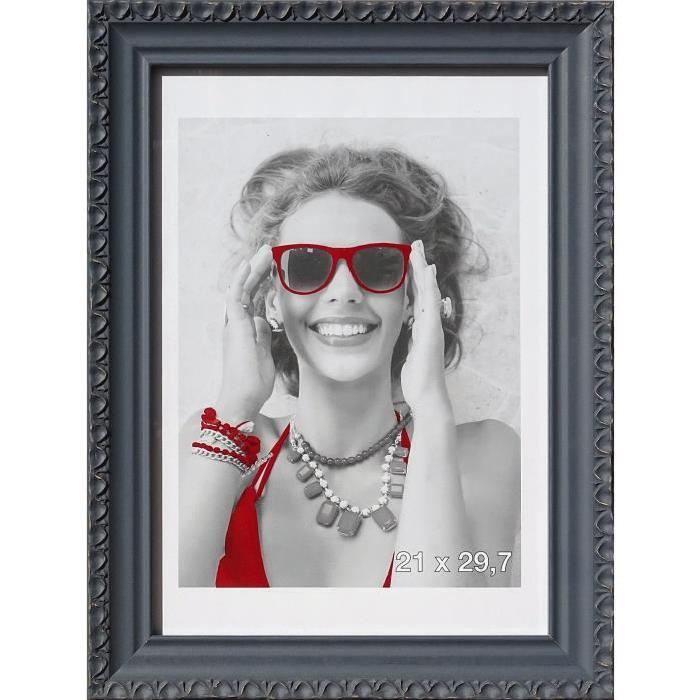 Cadre photo Romantique - 21x29,7 - Gris - Moulure 32x18mm