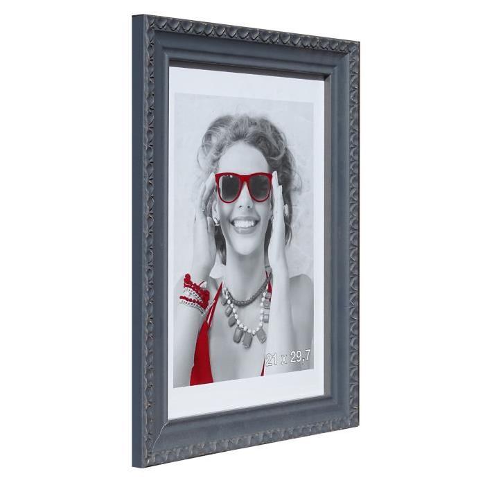 Cadre photo Romantique - 21x29,7 - Gris - Moulure 32x18mm