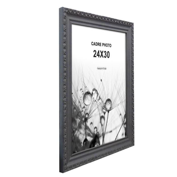 Cadre photo Romantique - 24x30 - Gris - Moulure 32x18mm