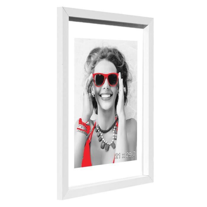 Cadre photo Sevilla - 21x29,7 - Blanc - Moulure 15x15mm