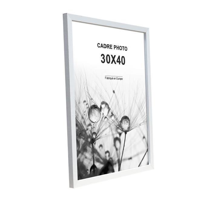 Cadre photo Sevilla - 30x40 - Blanc - Moulure 15x15mm