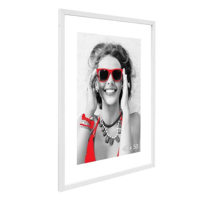 Cadre photo Sevilla - 40x50 - Blanc - Moulure15x15mm