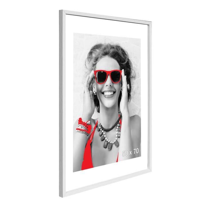 Cadre photo Sevilla - 50x70 - Blanc - Moulure15x15mm