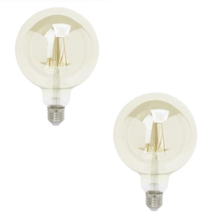 BRILLIANT Lot de 2 ampoules LED filament G95 E27 6 W équivalent a 40 W