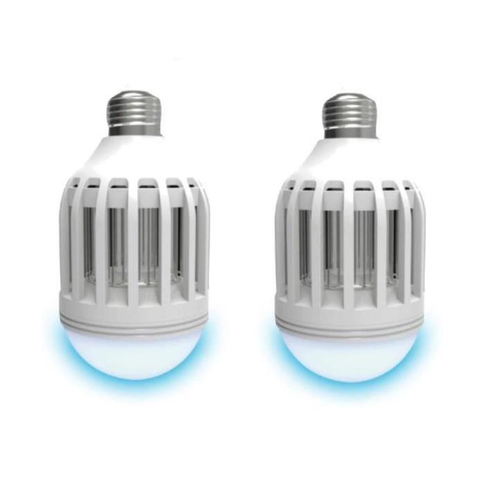 LUMISKY Lot de 2 ampoules LED E27 avec anti-moustique intégré 10 W équivalent a 100 W blanc froid