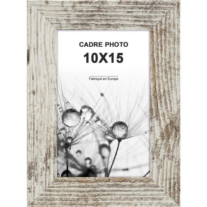 Cadre photo Paris - 10x15 - Gris / Blanc - Moulure 28x12mm