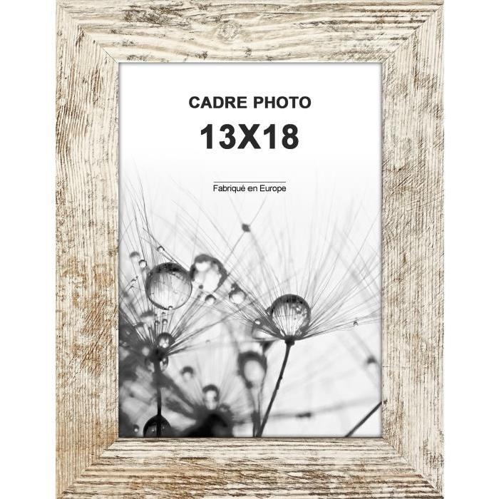 Cadre photo Paris - 13x18 - Gris / Blanc - Moulure 28x12mm