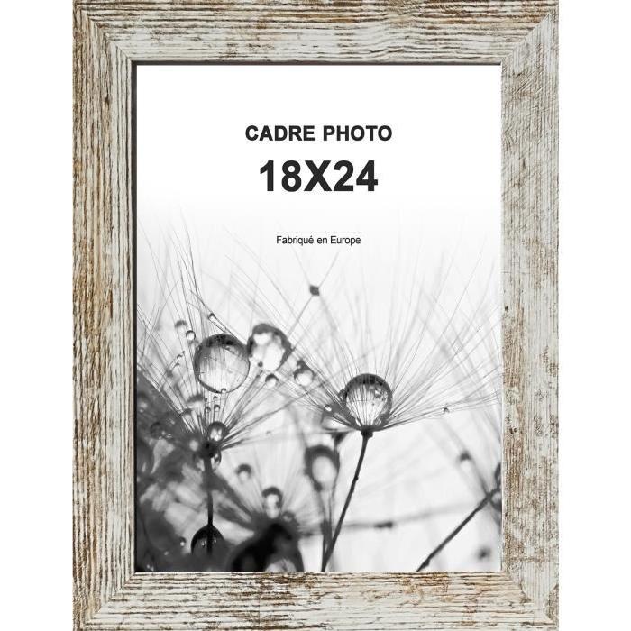 Cadre photo Paris - 18x24 - Gris / Blanc - Moulure 28x12mm