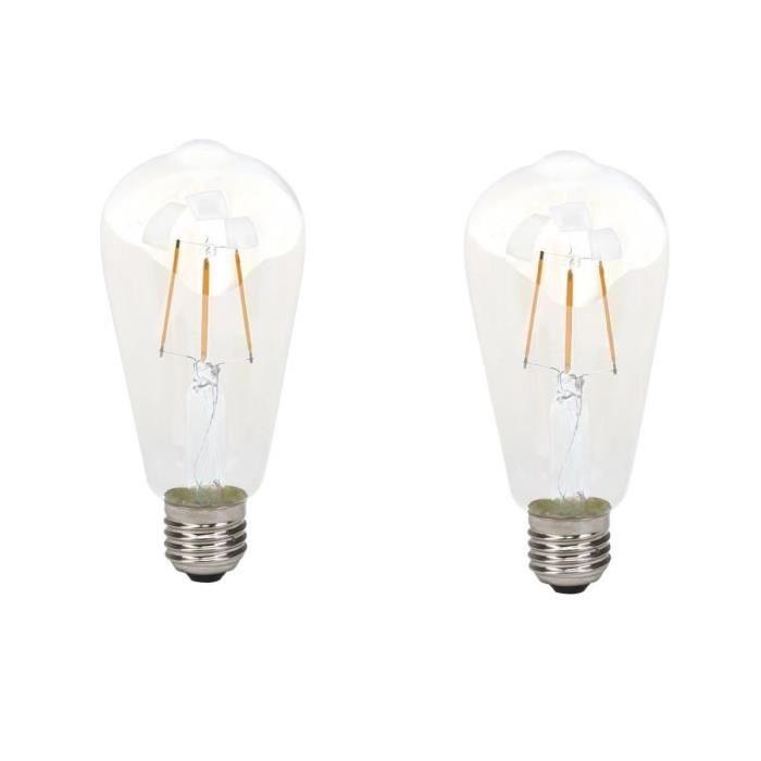 BRILLIANT Lot de 2 ampoules LED filament décorative style retro E27 4 W équivalent a 40 W