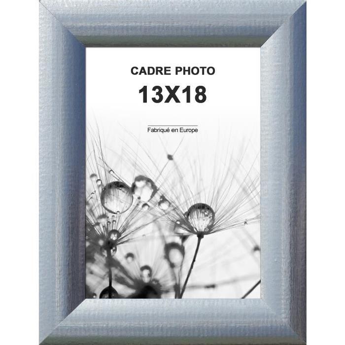 Cadre photo Athenes - 13x18 - Argent strié - Moulure 30x12mm