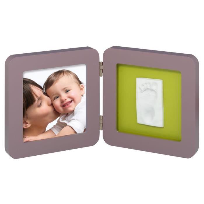 BABY ART Cadre Photo avecEmpreinte Taupe/Violet-Lime