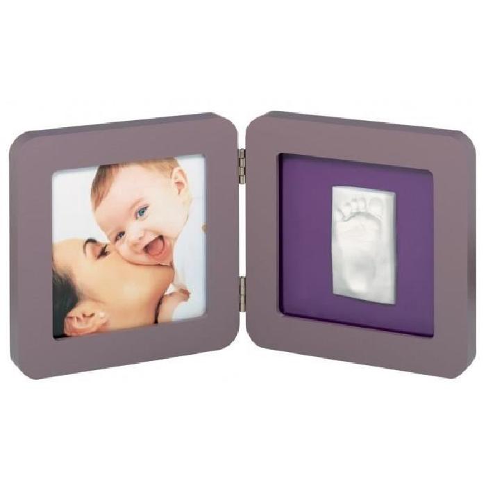 BABY ART Cadre Photo avecEmpreinte Taupe/Violet-Lime