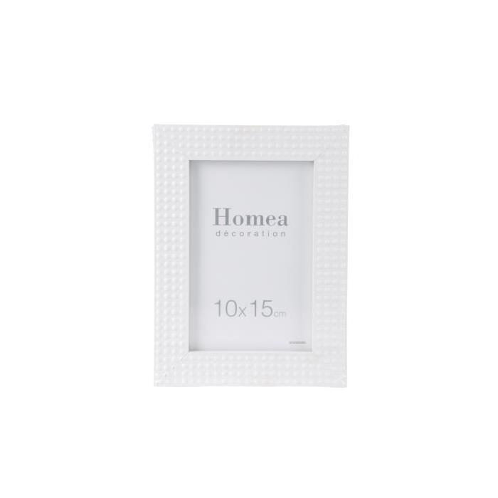 HOMEA Cadre photo Relief 10x15 cm blanc