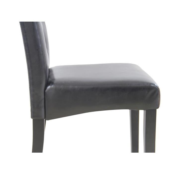 CUBA Lot de 2 chaises de salle a manger en simili noir