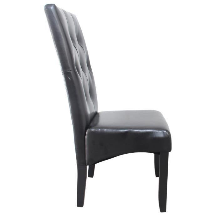 CUBA Lot de 2 chaises de salle a manger en simili noir