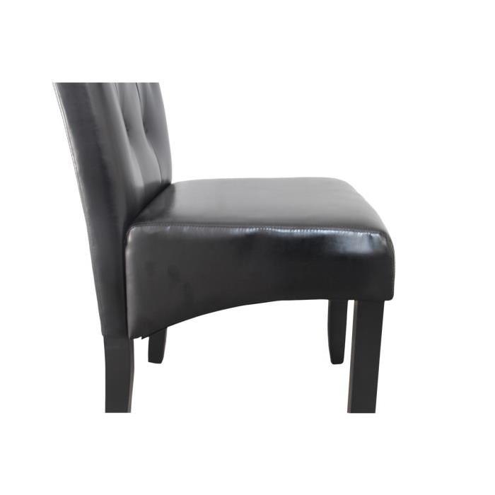 CUBA Lot de 2 chaises de salle a manger en simili noir