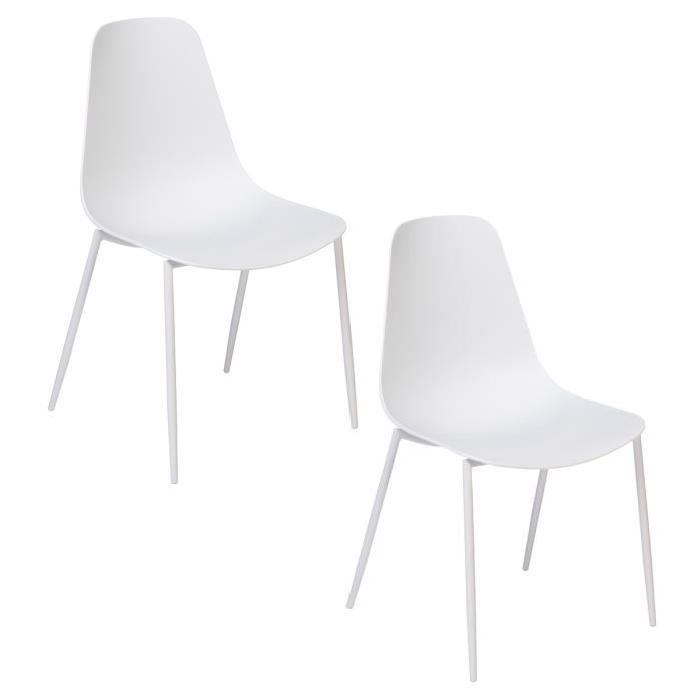 SURF Lot de 2 Chaises Blanches en polypropylene