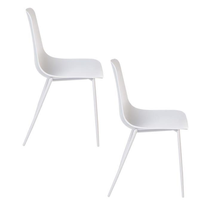 SURF Lot de 2 Chaises Blanches en polypropylene